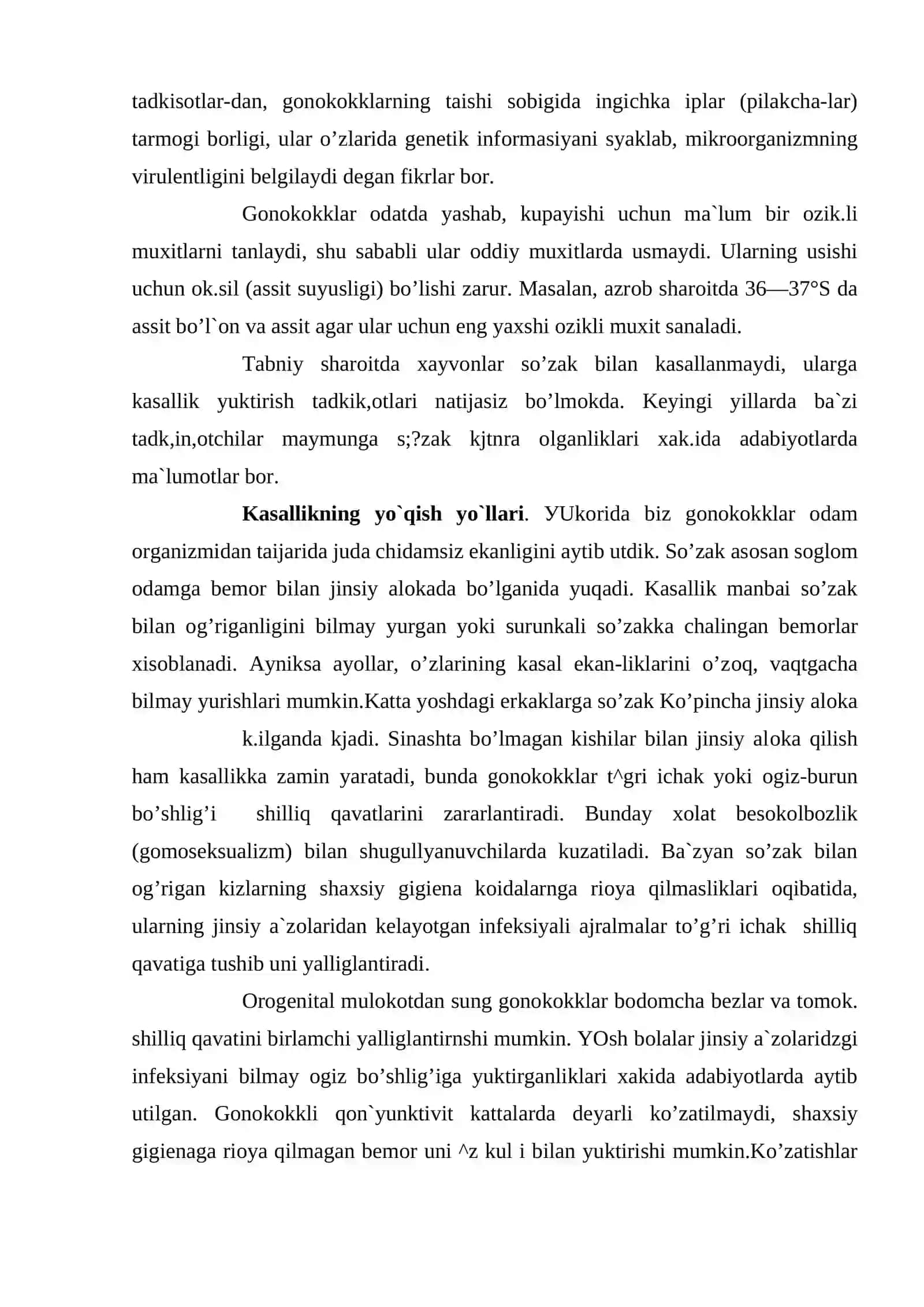 So’zak kasalligining umumiy kechishi, zamonaviy tasnifi 3