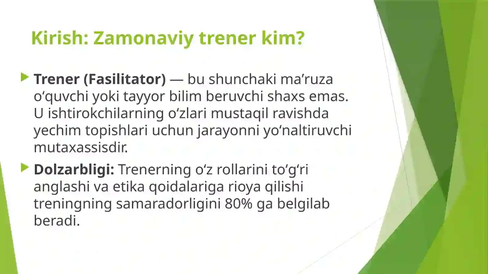TRENERNING KASBIY RO’LLARI, ETIKASI VA GURUHNI BOSHQARISH USULLARI 3
