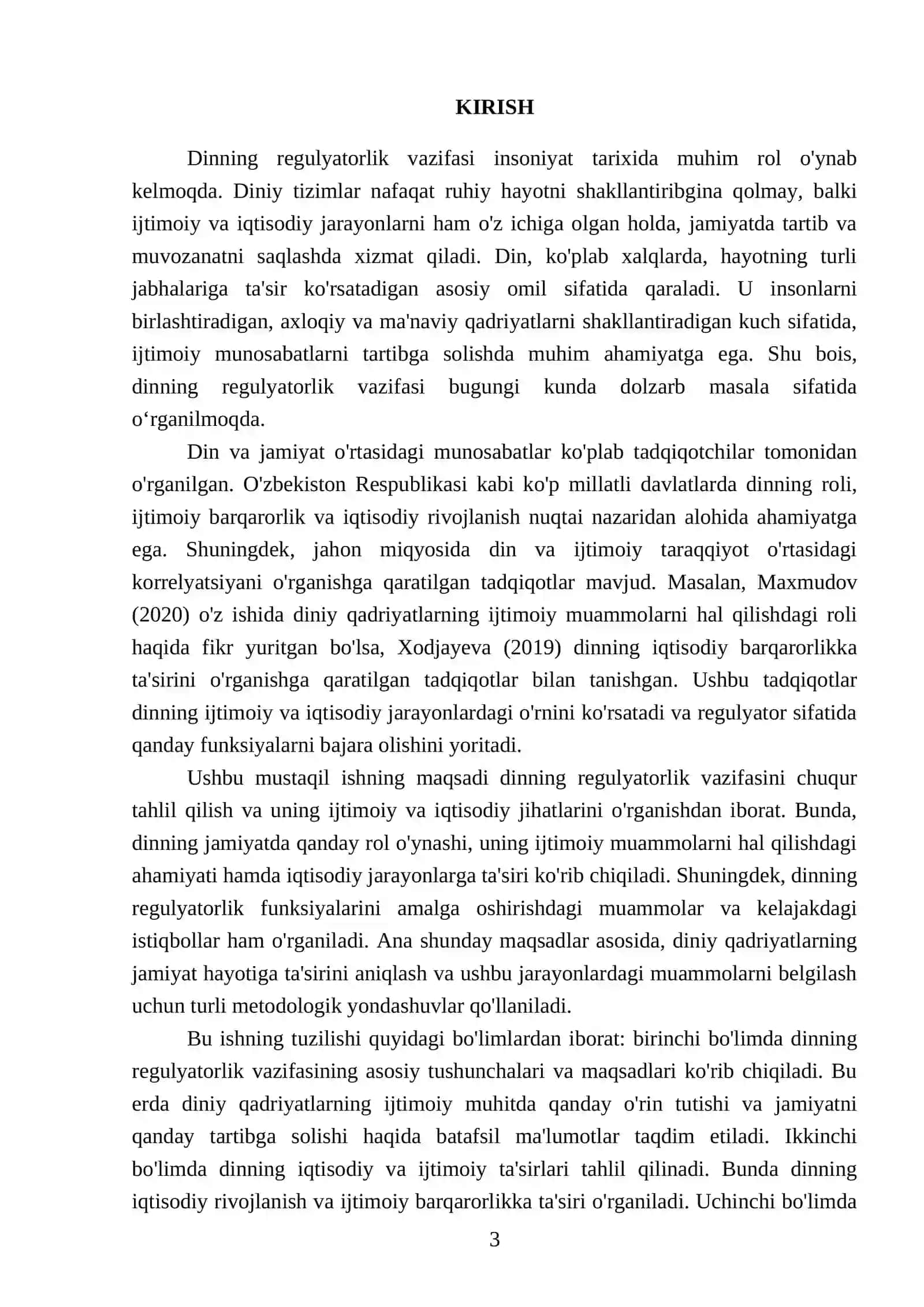 Dinning regulyatorlik vazifasi 3