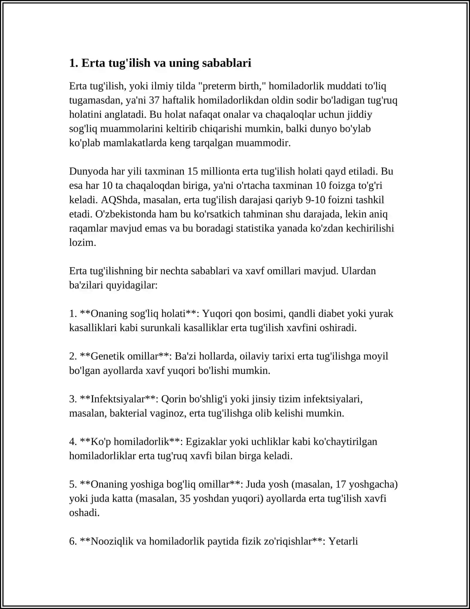 TUG'MA ANOMALIYALAR. CHALA TUG'ILGANLARDAGI BUZILISHLAR 3
