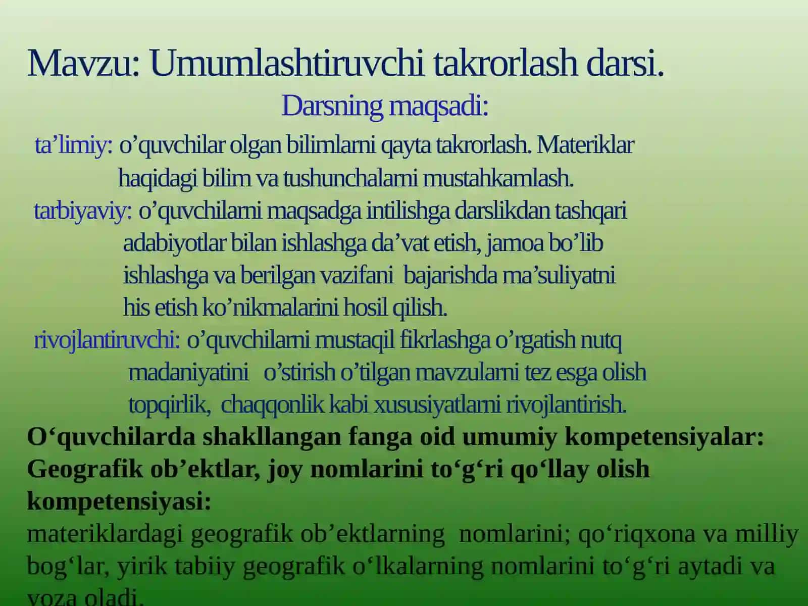 Dars ishlanmalarini ishlab chiqishga 3