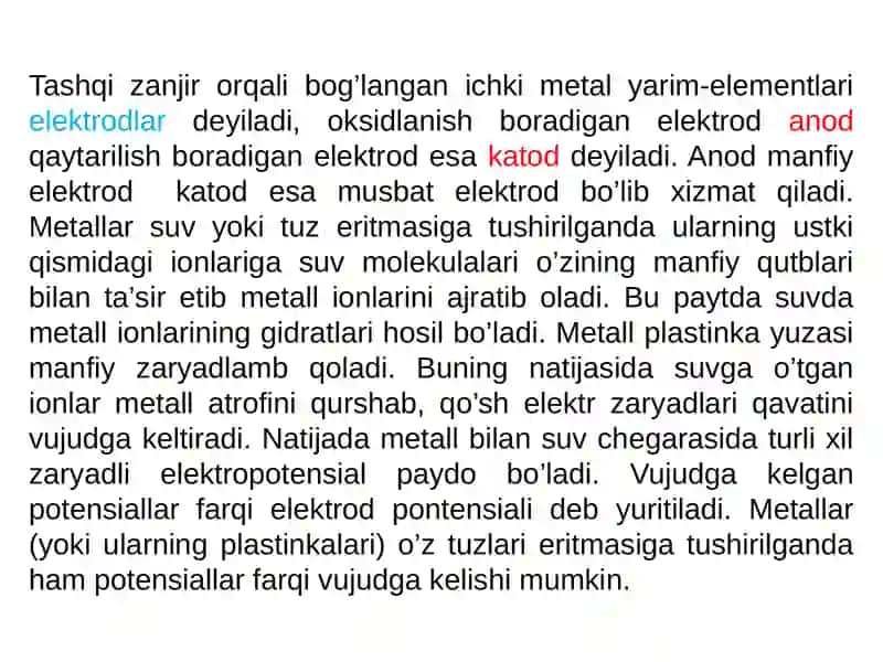 Metallarning standart elektrod potensiallari qatori 3
