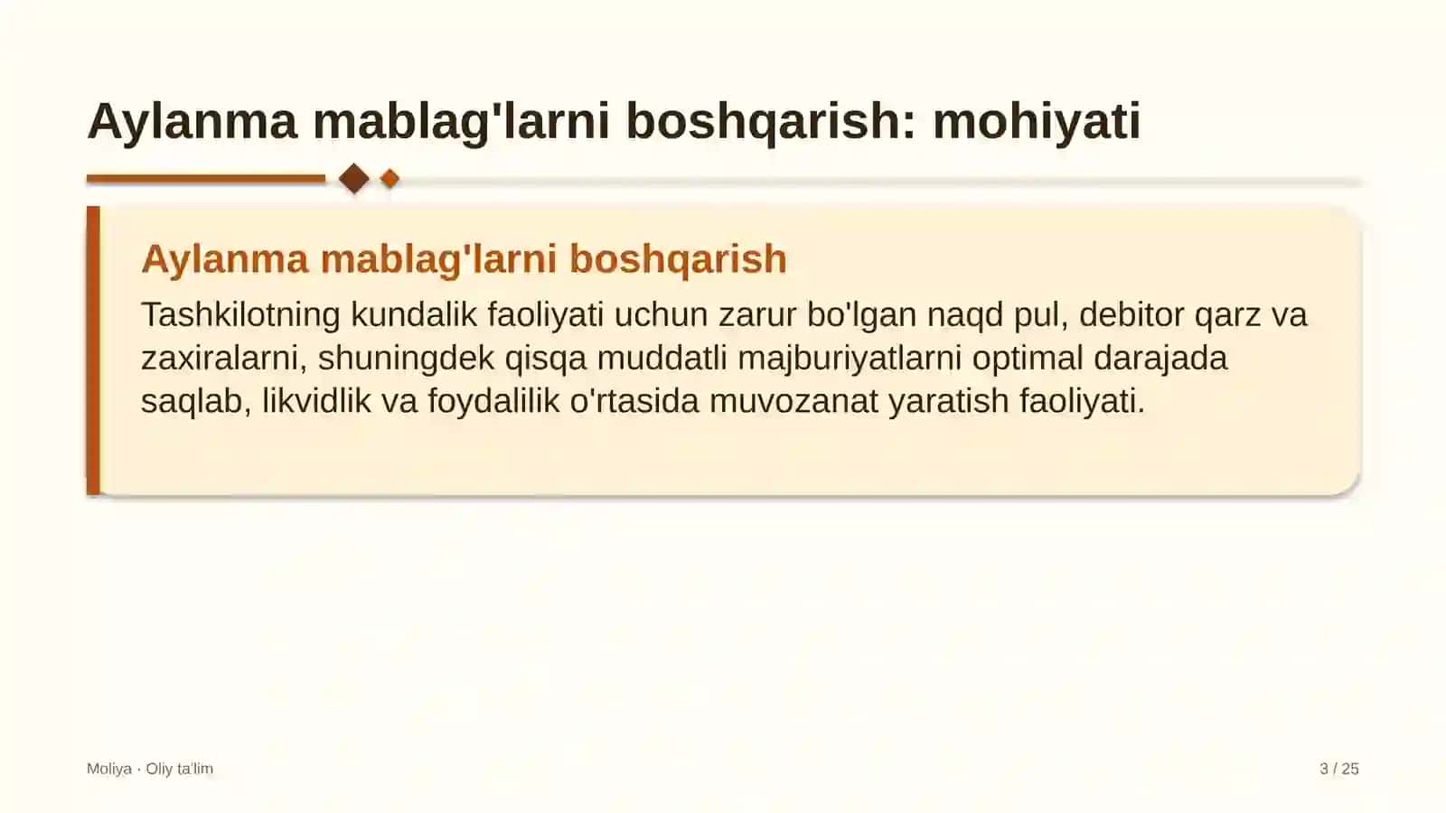 Qo'riqlash xizmatlarida aylanma mablag'larni boshqarish 3