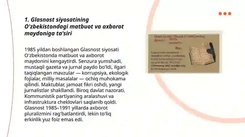 Qayta qurilishi yillarida ōzbekistondagi ijtimoiy-siyosiy vaziyat 3