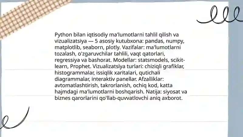 Iqtisodiy muommolarni hal qilish uchun zamonaviy dasturlash tillaridan foydalanish 3