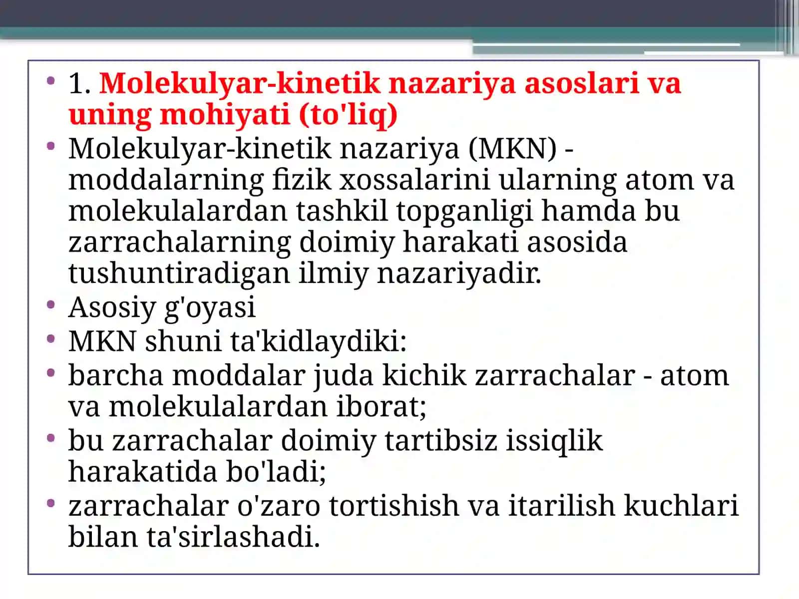 Molekulyar kinetik nazariya asoslari 3