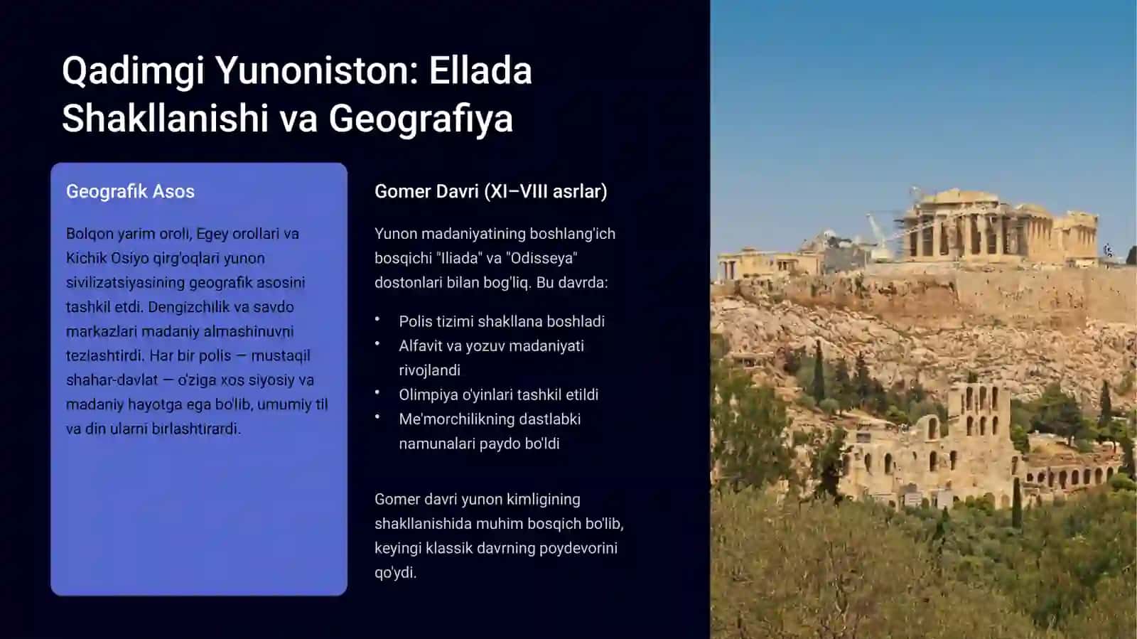 Antik dunyo. Egey dunyosi va Qadimgi yunon (Gretsiya-Ellada) Rim- Vizantiya xamda  O‘rta asrlar davri shaharsozligi.pptx 3