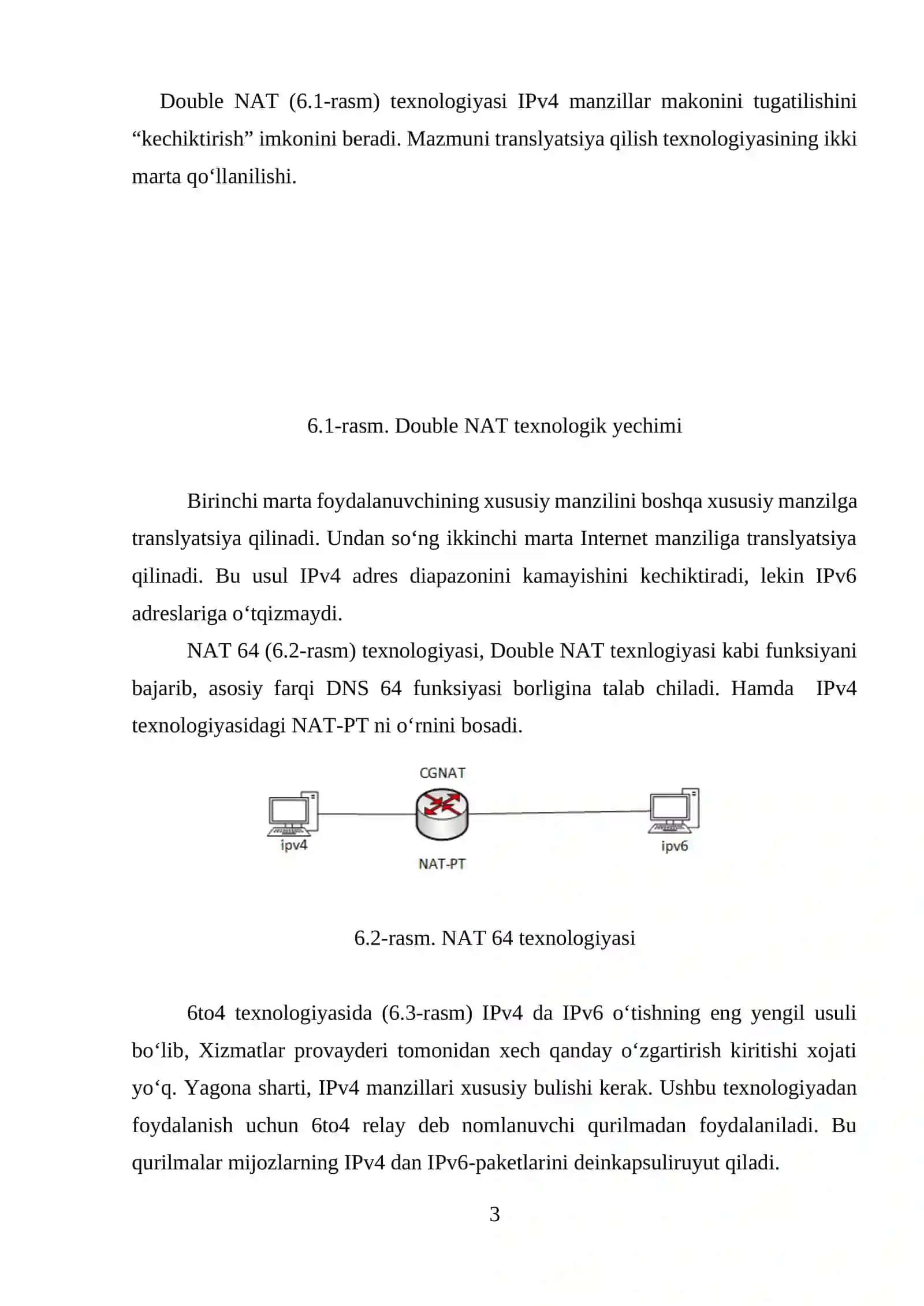 IPv4 MANZILLASH TIZIMIDAN IPv6 MANZILIGA O‘TISHDA 6to4 TUNNEL, NAT-PT KONFIGURATSIYALARINI SOZLASH 3