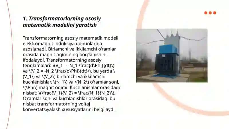 Transformatorlarni matematik madellashtirish 3