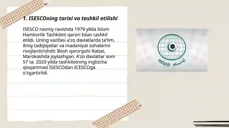 Islom hamkorlik tashkiloti ISESCO 3