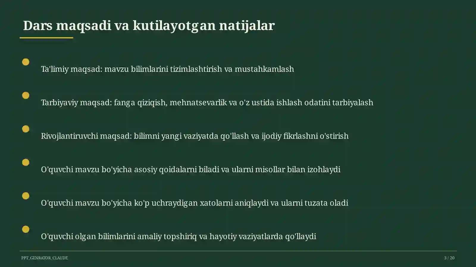Otlarda son, egalik va kelishik (6-sinf) 3