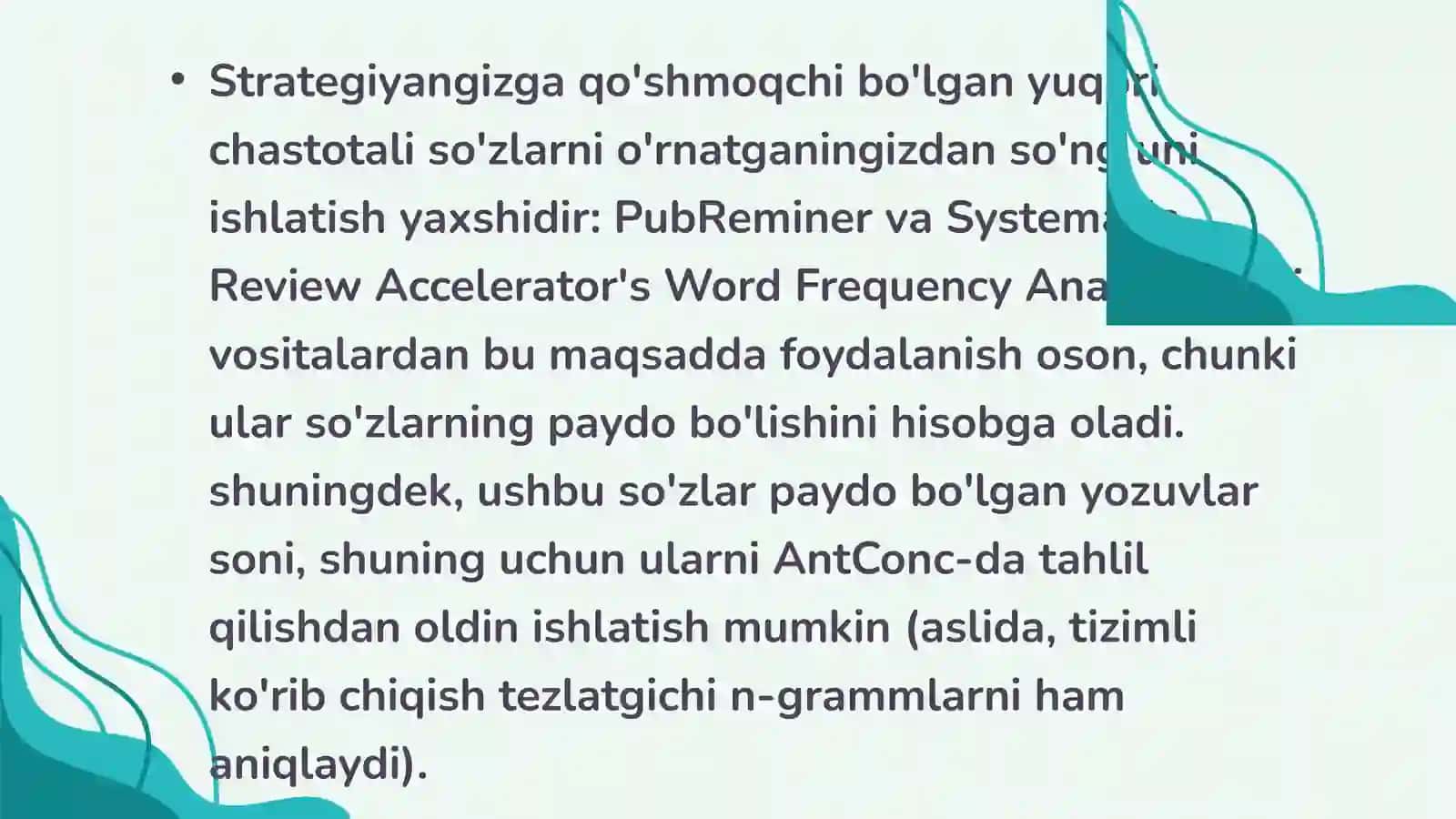 AntConc ilovasi yordamida badiiy asarlardagi barqaror birliklar bazasini shakllantirish 3