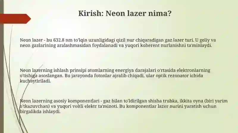 Geliy neon lazeri 3