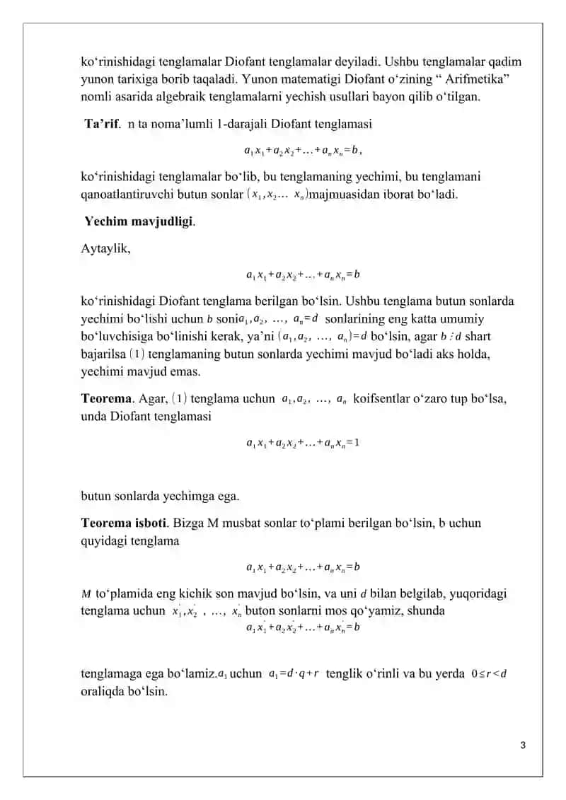 Diofant tenglamalari 3