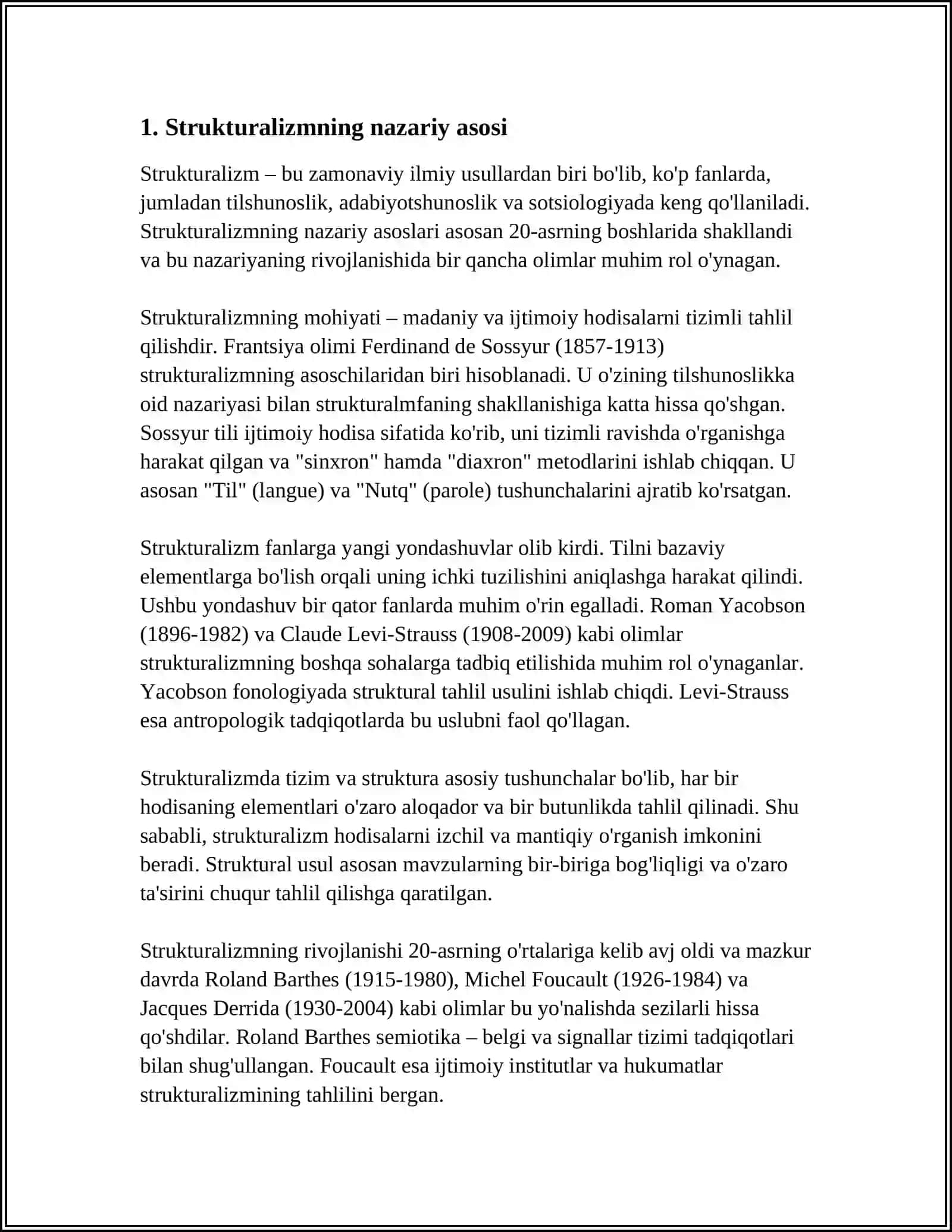 STRUKTURALIZM VA UNING YO'NALISHLARI 3