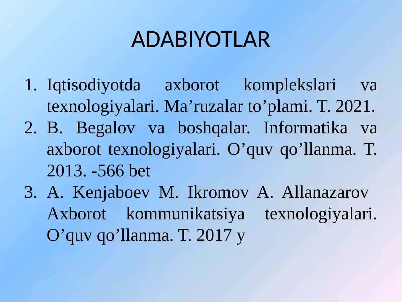 IQTISODIYOTDA AXBOROT- KOMMUNIKATSION TEXNOLOGIYALAR O‘RNI VA  AHAMIYATI 3