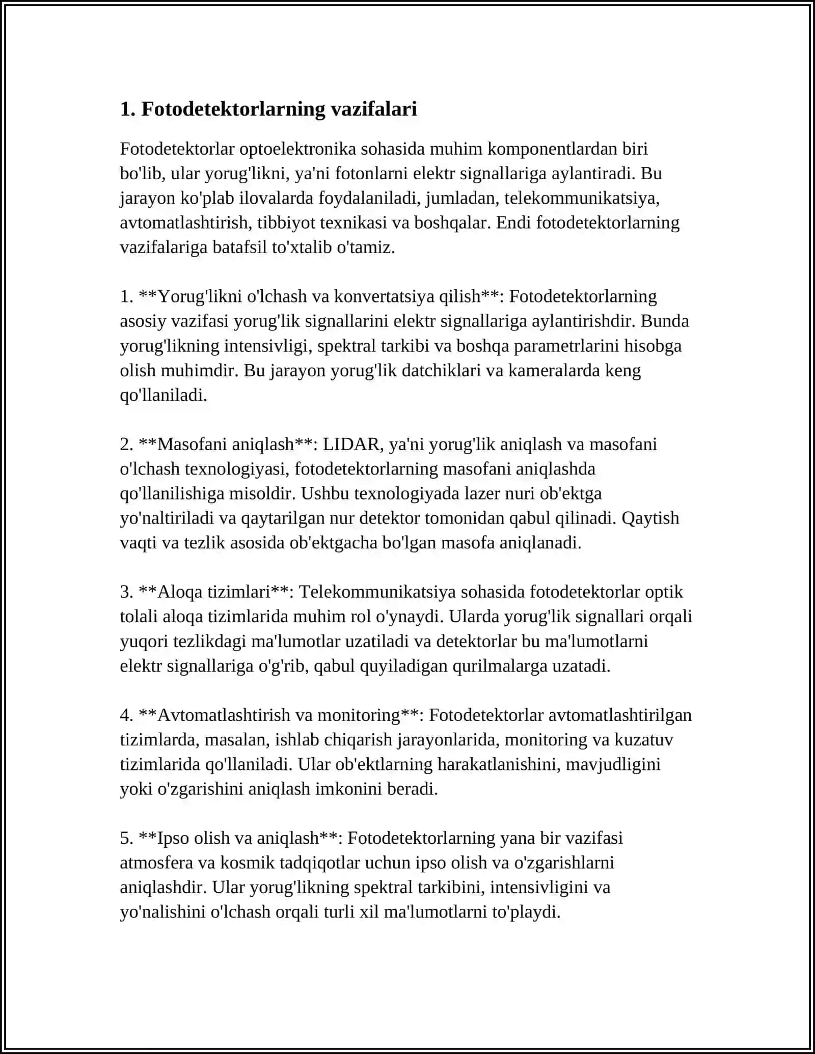 FOTODEDEKTORLAR VA ULARNING QO'LLANILISHI 3