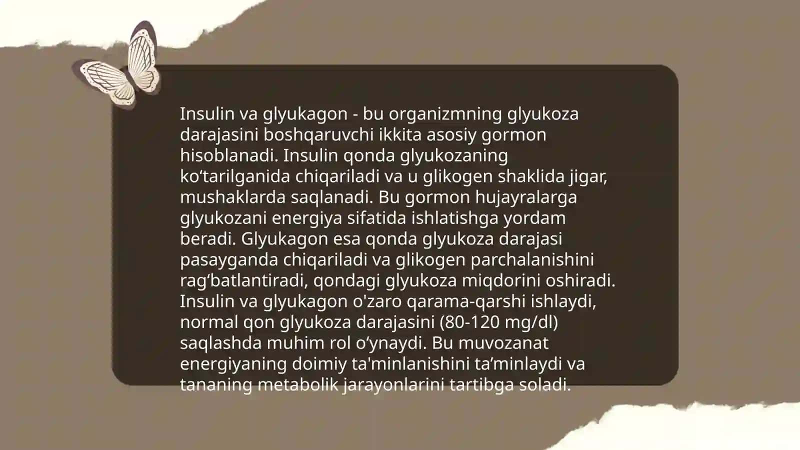 Insulin va glyukogonning metabolik jarayonlarda roli 3