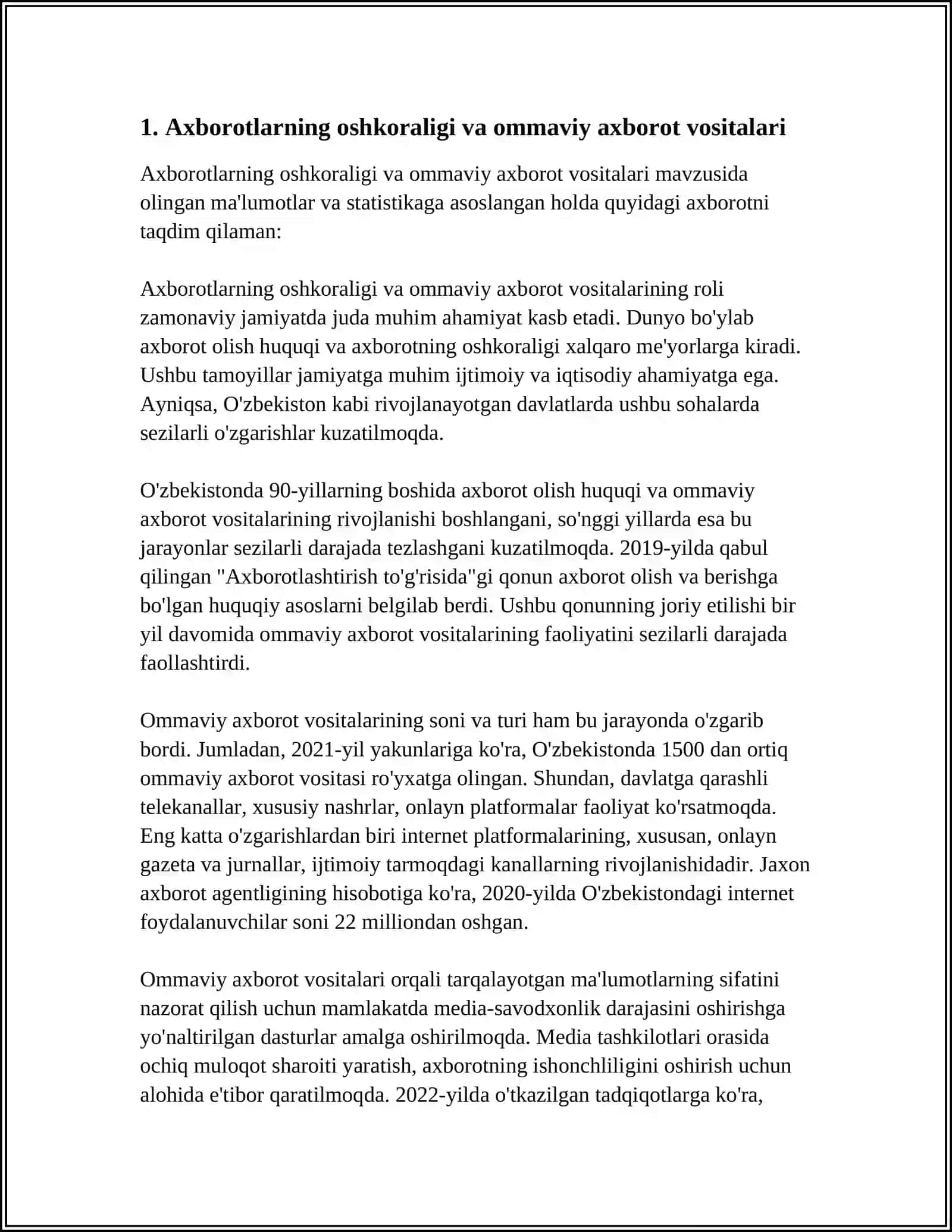 Axborotlarning Oshkora Qilishning Halqaro Andozalari 3