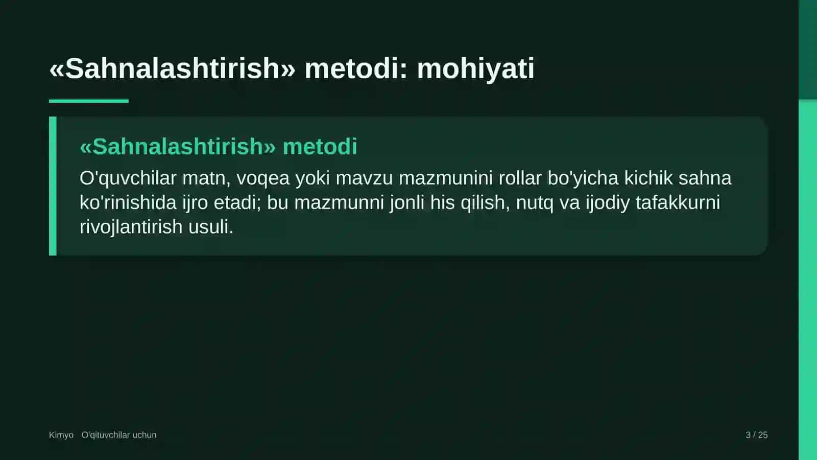 kimyo darslarida sahnalashtirish metodidan foydalanish 8419 3