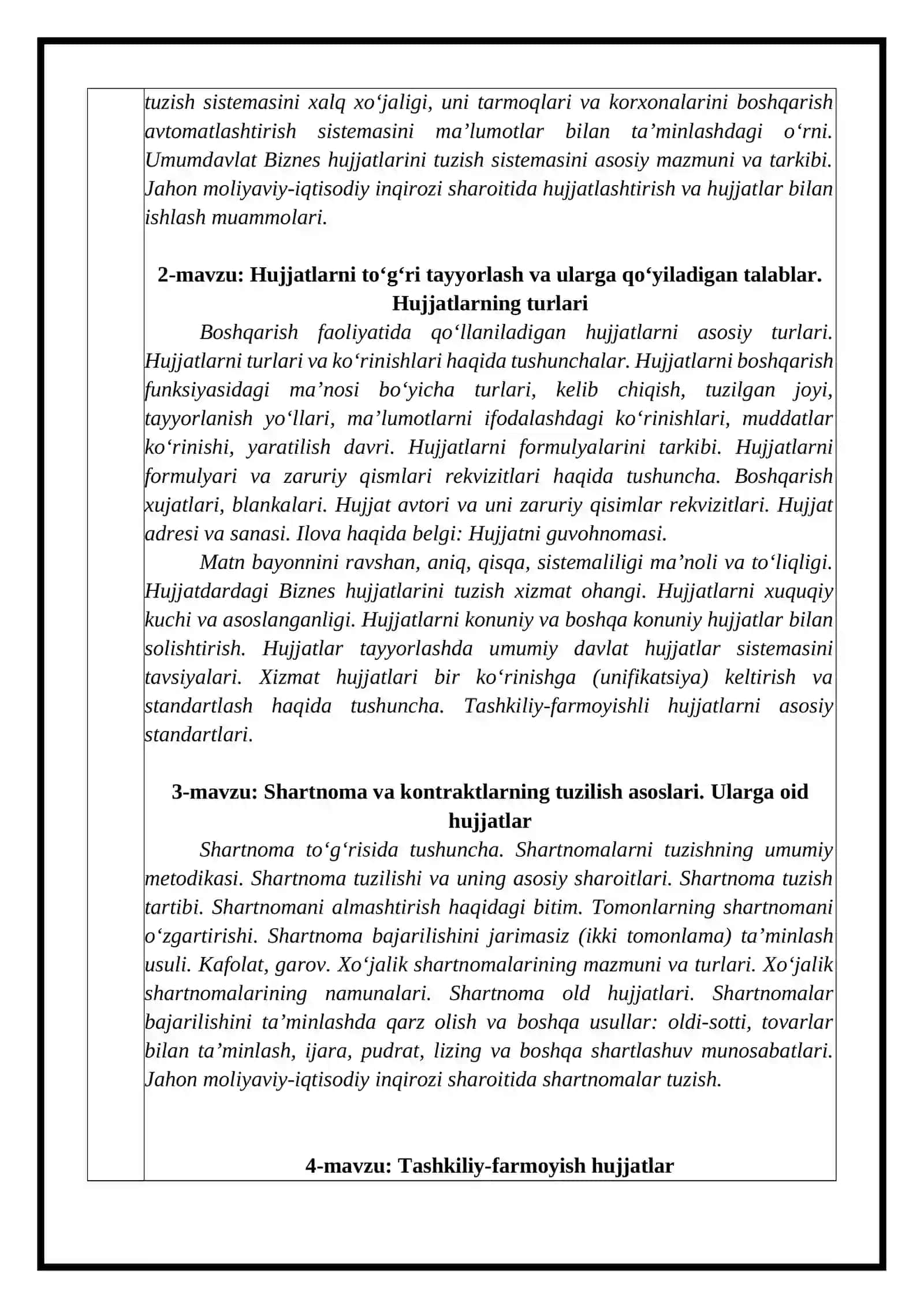 Biznes hujjatlarini tuzish 3