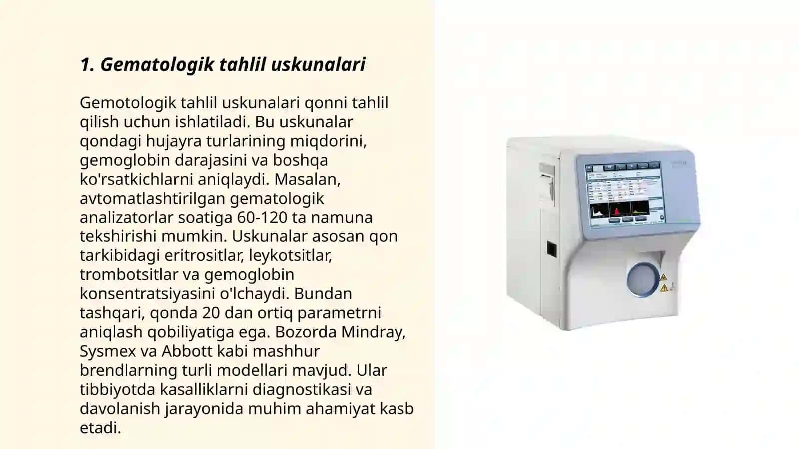 Gematologik tahlil uskunalari 3