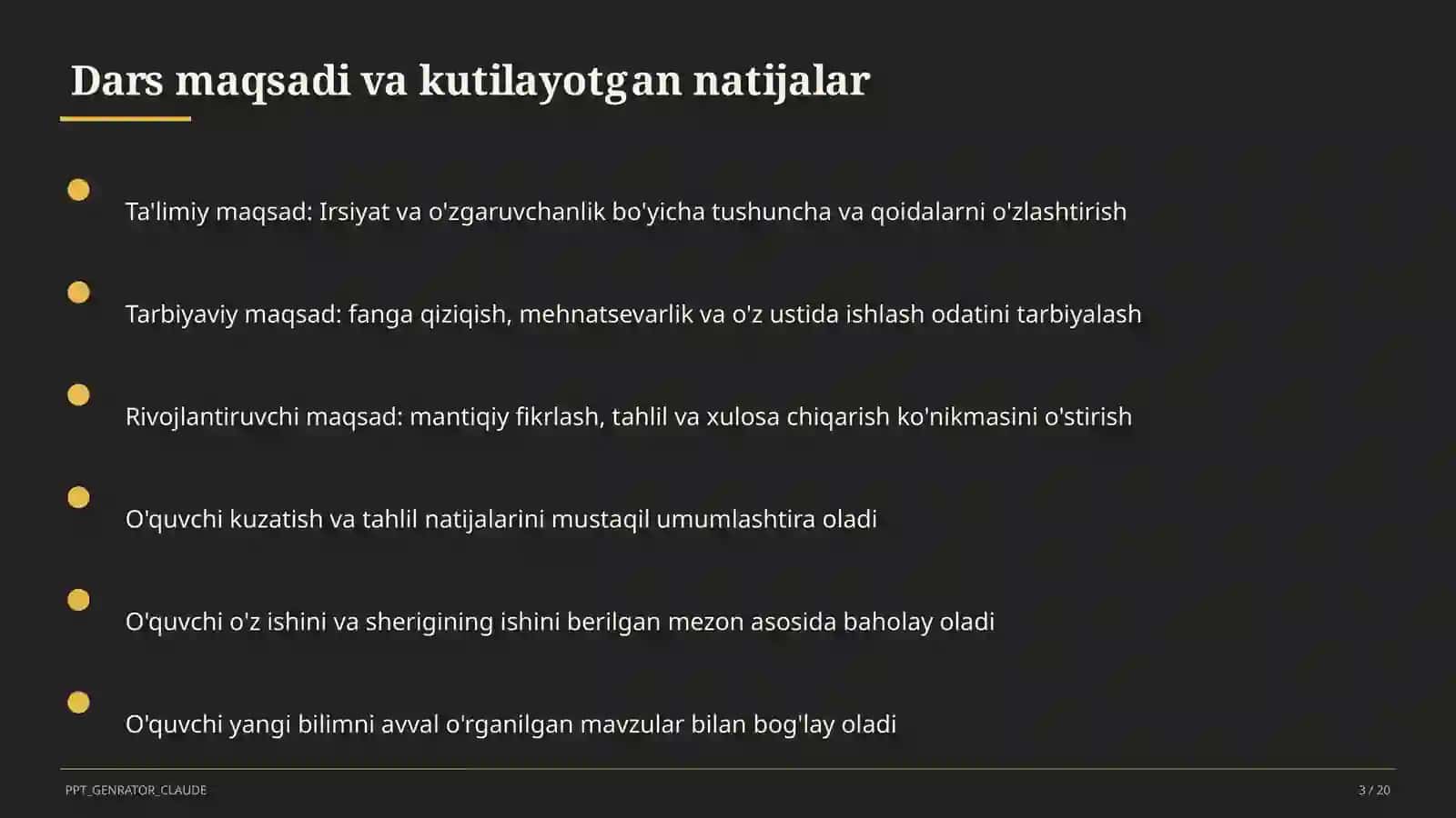 Biologiya (5–11) — mustaqil o'rganish uchun 3