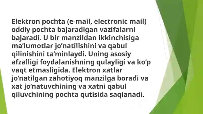 E-mail haqida ma`lumot va ulanishlash 3