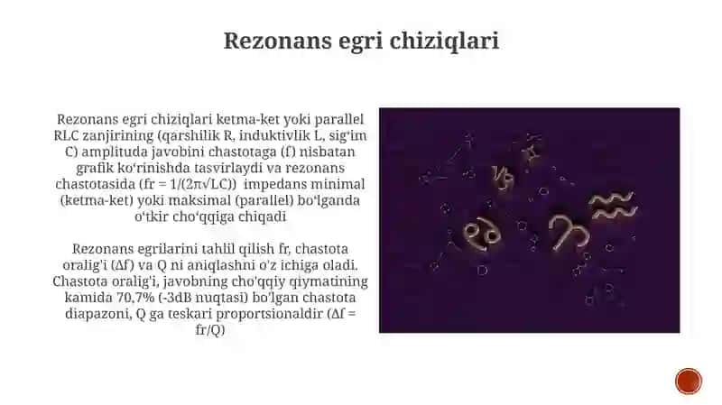 O'zgaruvchan tok zanjiridagi rezonans xodisalar 3
