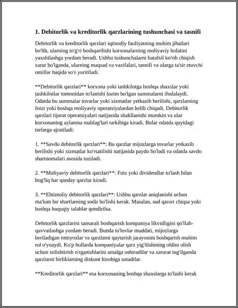 DEBITORLIK VA KREDITORLIK QARZLARI TAHLILI 3