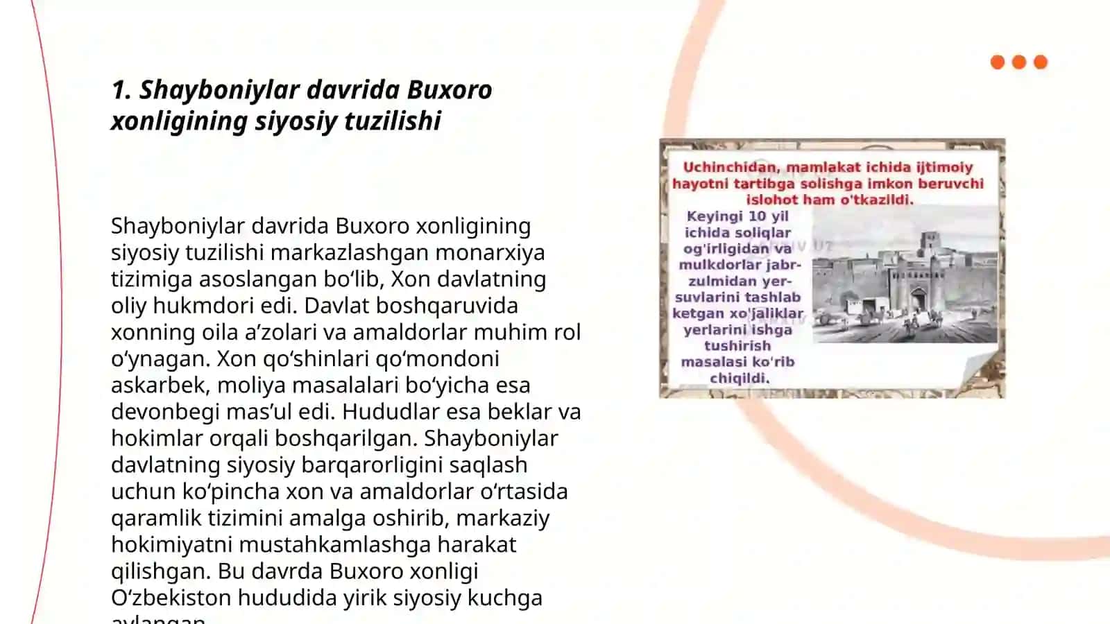 Shayboniylar davrida Buhoro xonligining ijtimoiy-iqtisodiy hayoti 3