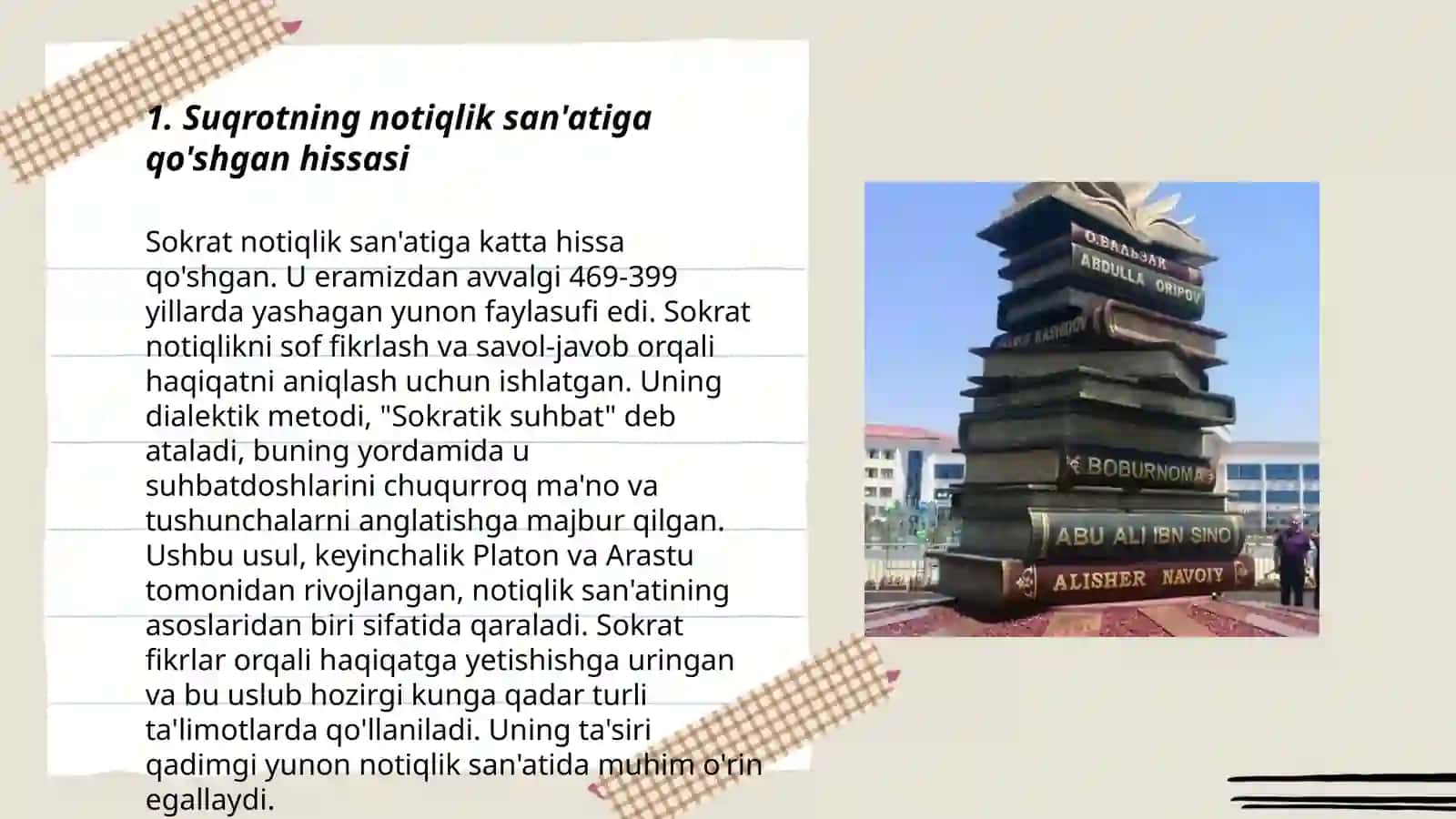 Suqrot, uning notiqlik sanʼati oldidagi xizmatlari. Irshod notiqligi 3