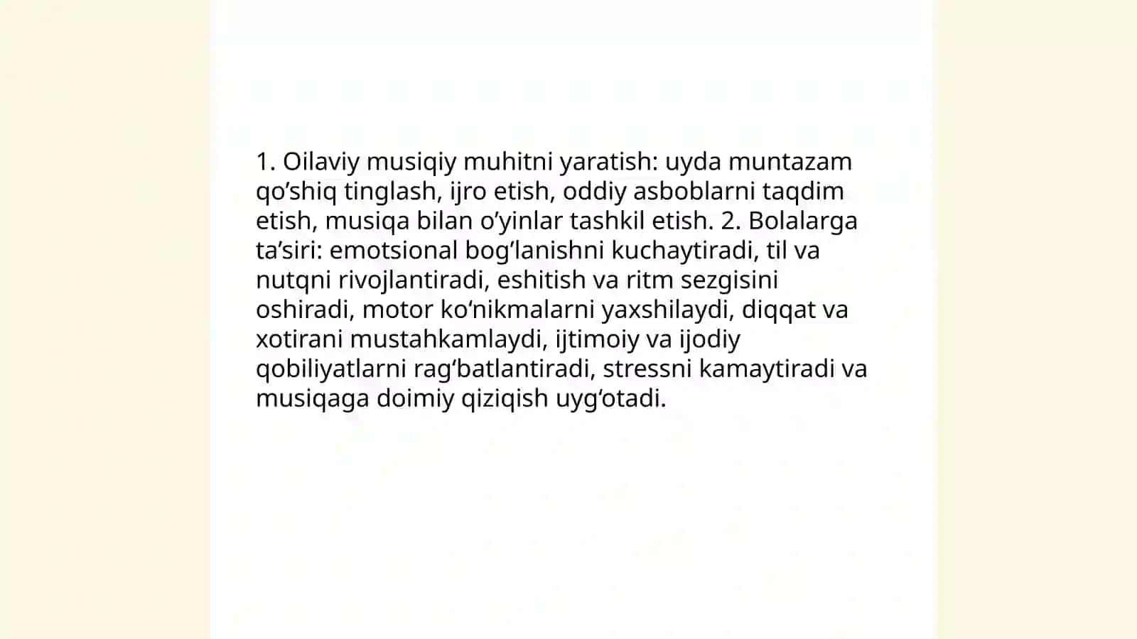 Oilada bolalarni musiqaviy qobiliyatini rivojlantirish 3