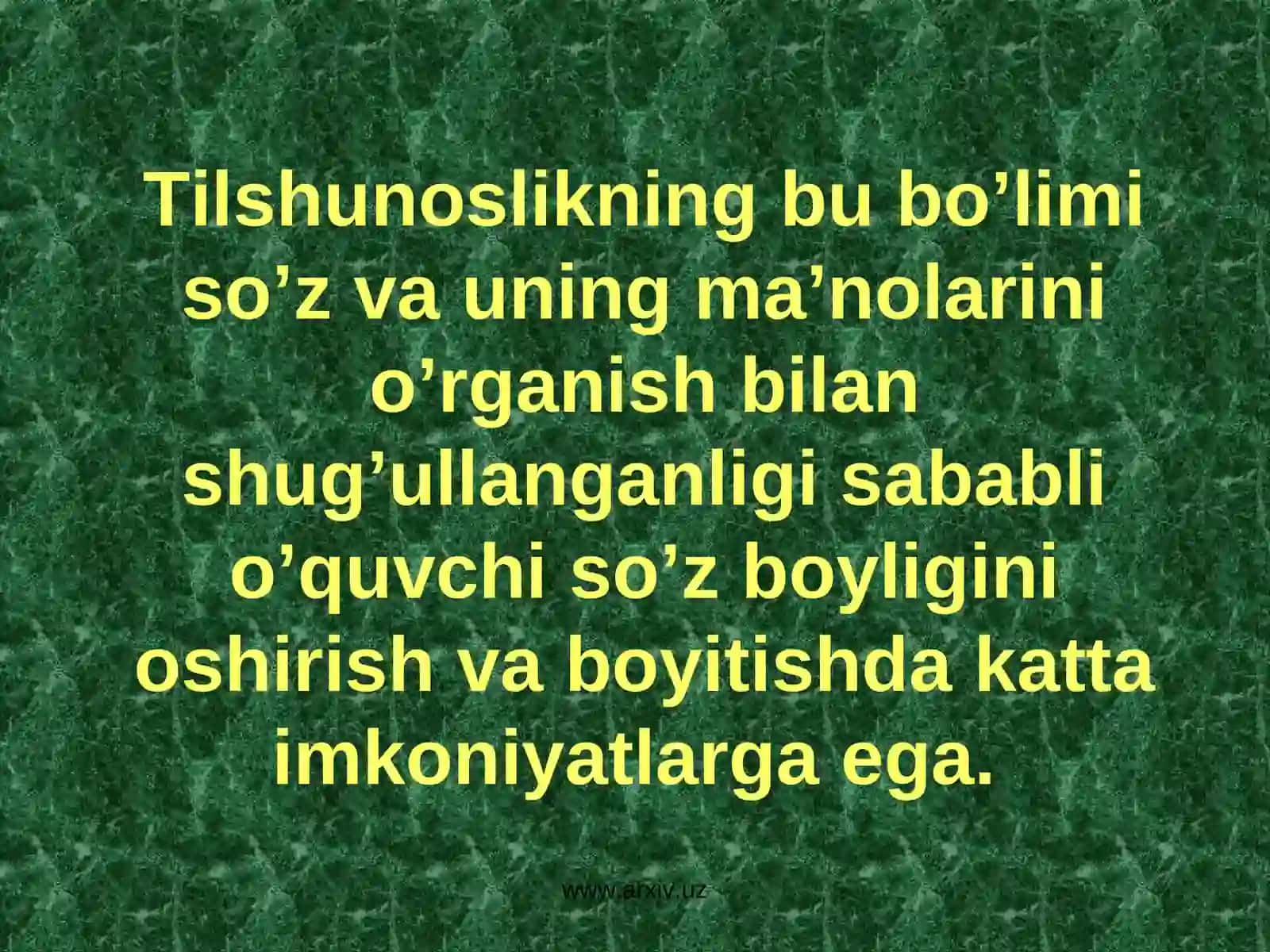 Leksikologiyani o’qitish metodikasi 3