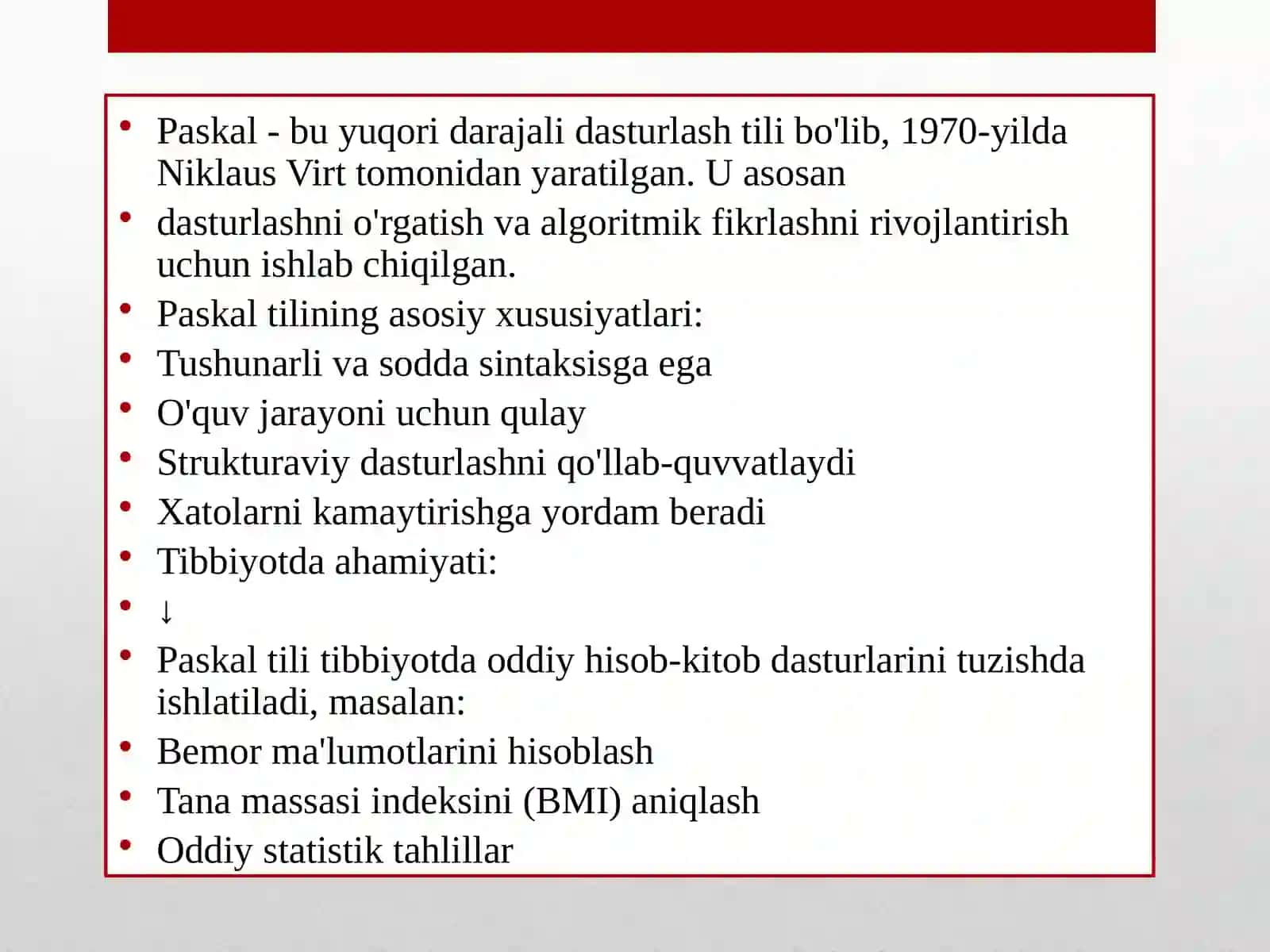Paskal dasturlash tilida sodda masalarni dasturlash 3