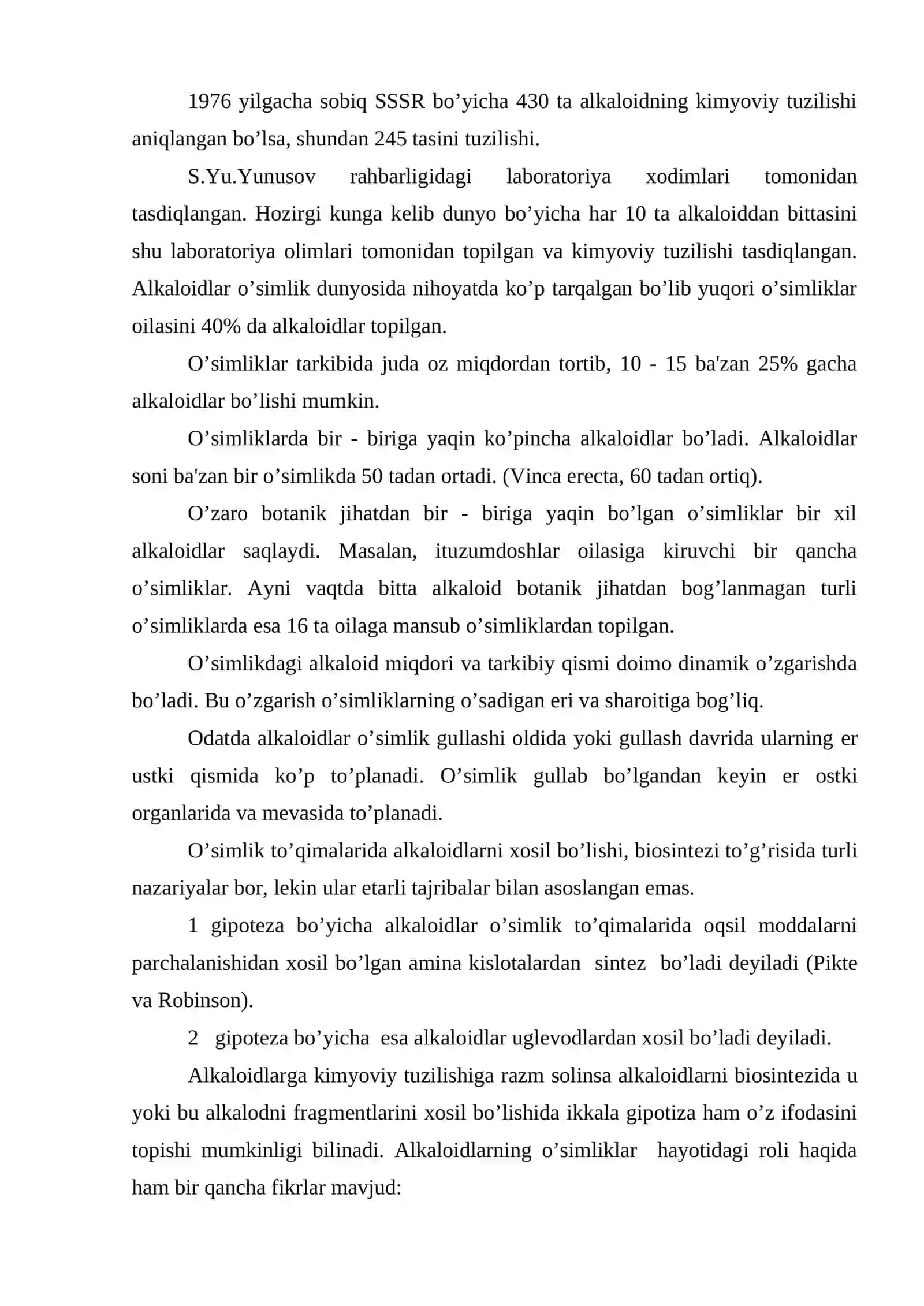 Tarkibida alkaloidlar bo’lgan dorivor o’simliklar va mahsulotlar mavzusidagi ma'ruza 3
