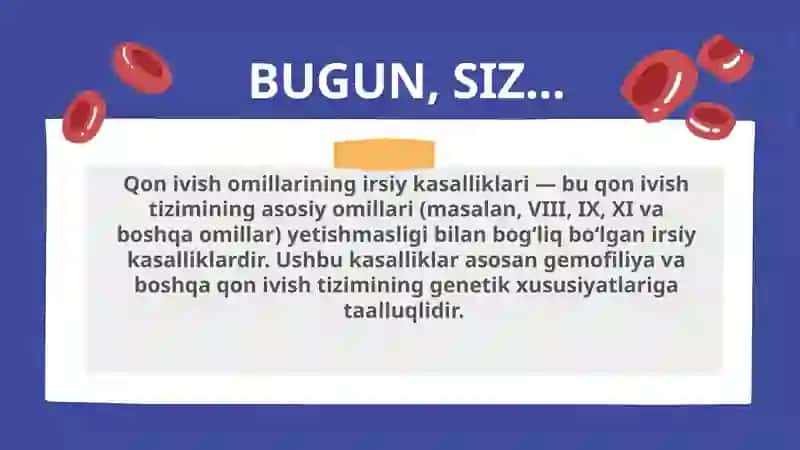 Qon ivish omillarining irsiy kasalliklari. Villebrand kasalligi 3