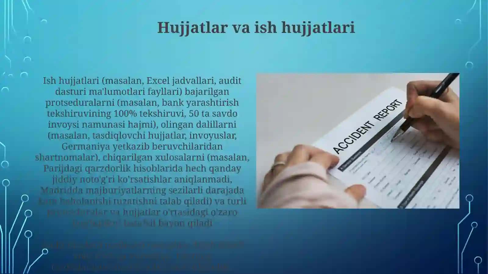 Auditorlik hisoboti va hulosasi tuzish tartibi 3