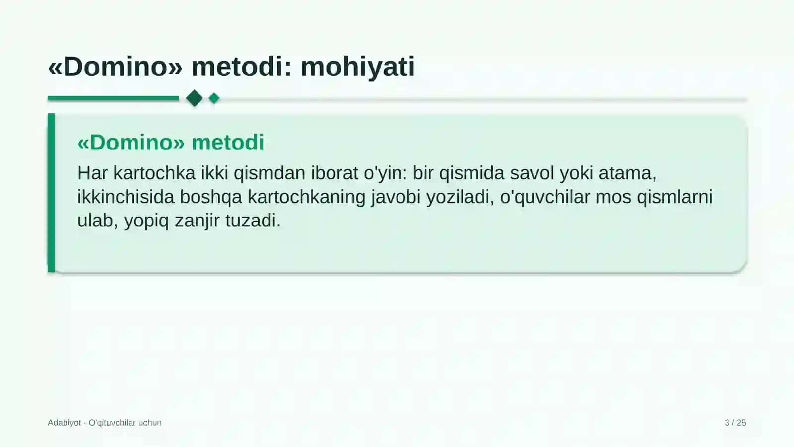adabiyot darslarida domino metodidan foydalanish 7298 3