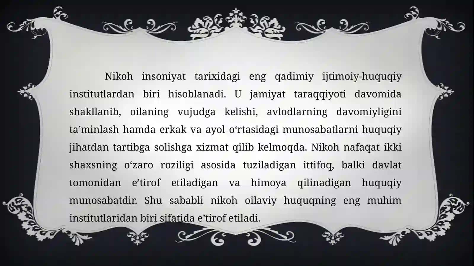 Nikoh tuzish tartibi va shartlari 3