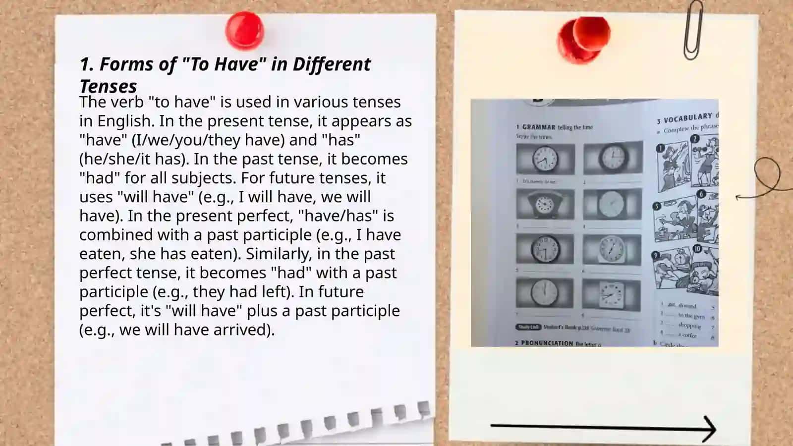 Forms of "To Have" in Different Tenses 3