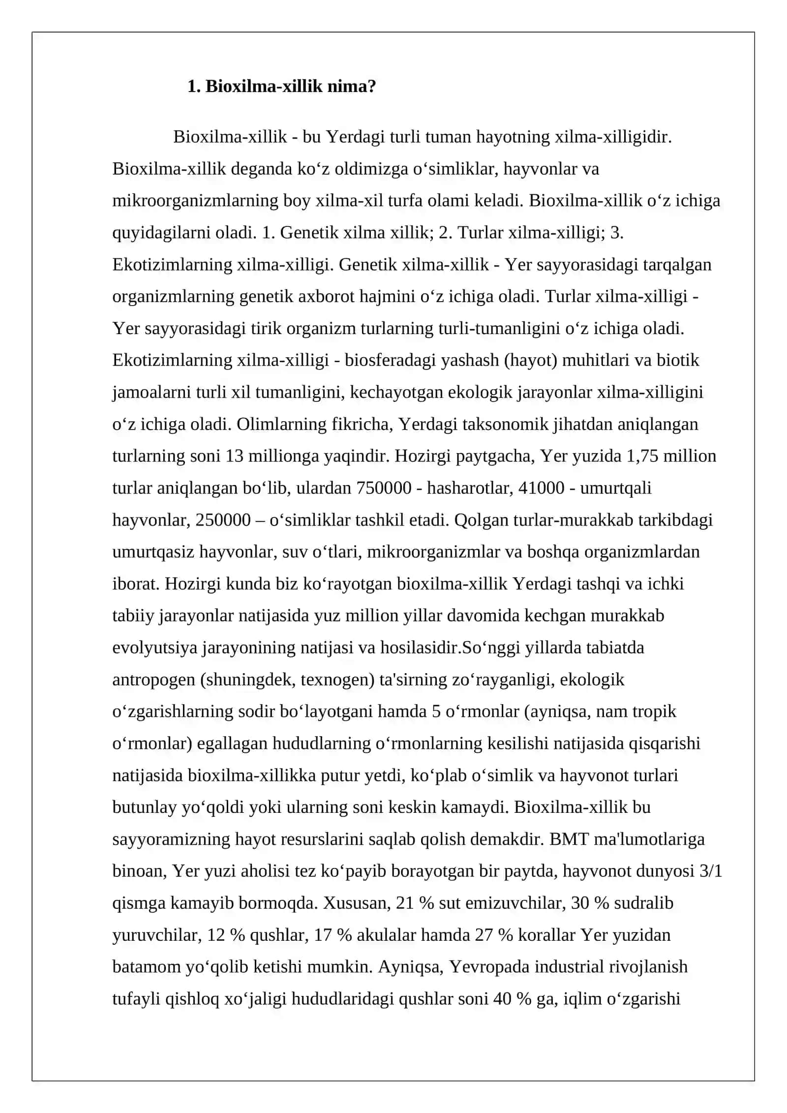 Biologik xilma-xillik va uni muhofaza qilish 3