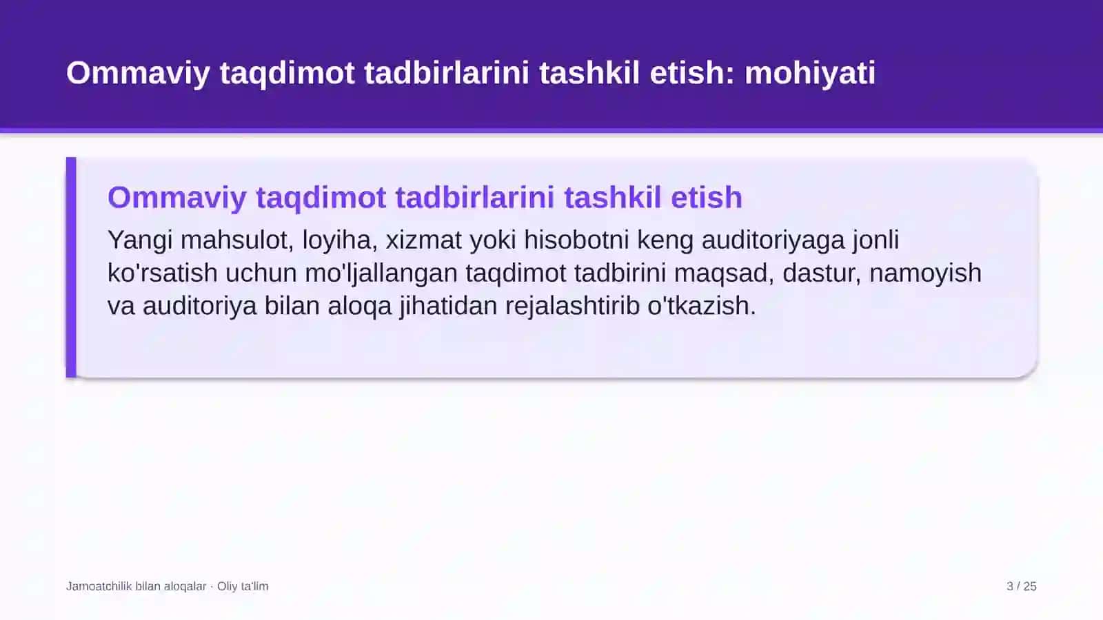 Bioenergetikada ommaviy taqdimot tadbirlarini tashkil etish 3