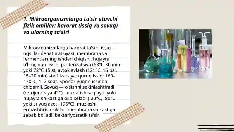 Mikroorganizmlarga ta'sir qiluvchi omillar 3