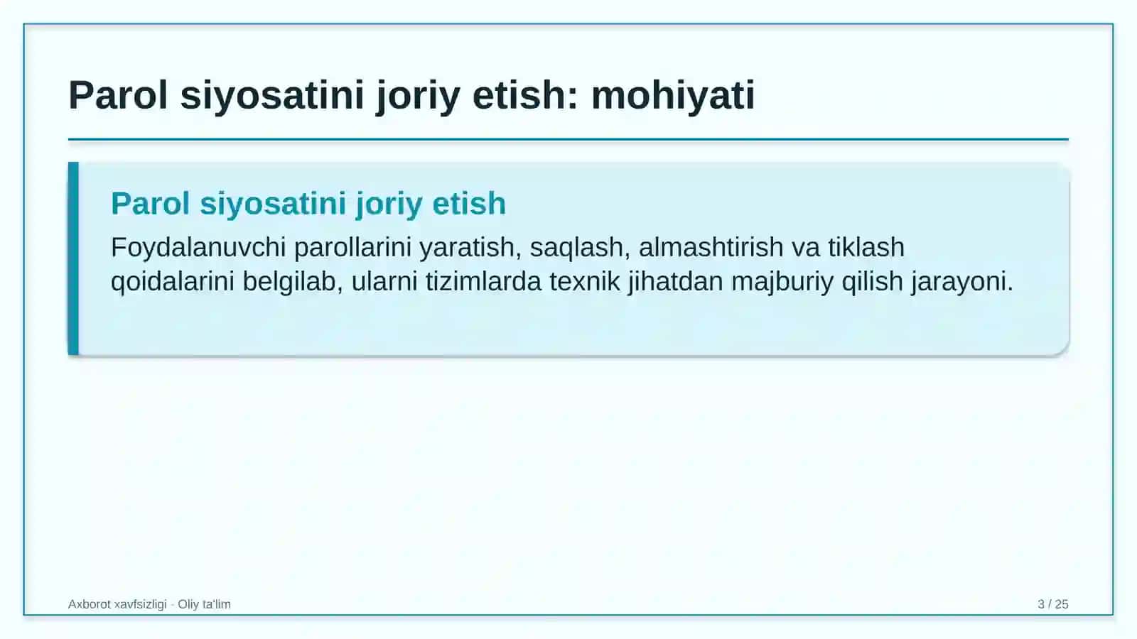 qadoqlash materiallari ishlab chiqarishda parol siyosatini joriy etish 4924 3