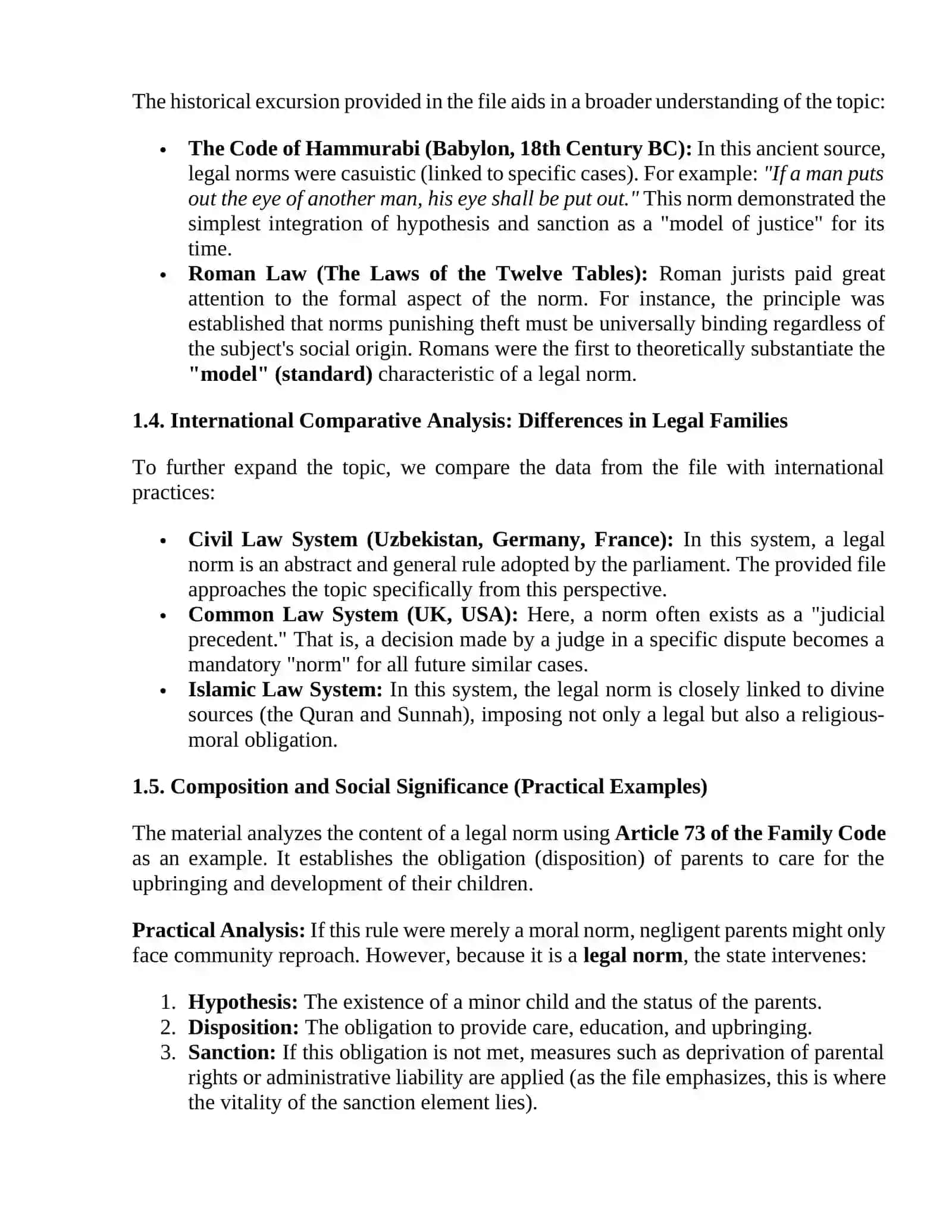 The structure of a legal norm, hypothesis, disposition and sanction 3