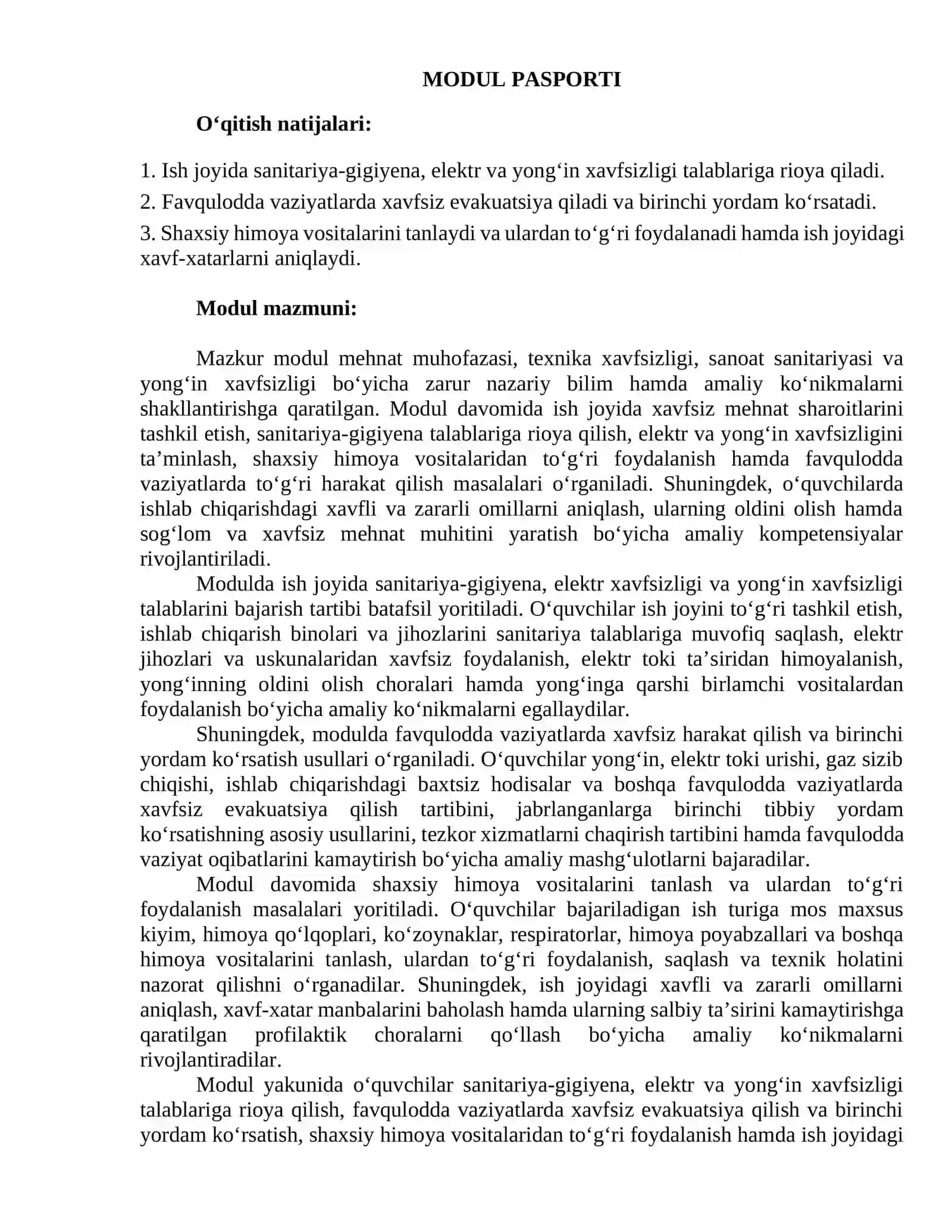 "UKM-1 mehnat muhofazasi va xavfsizlik texnikasi 3