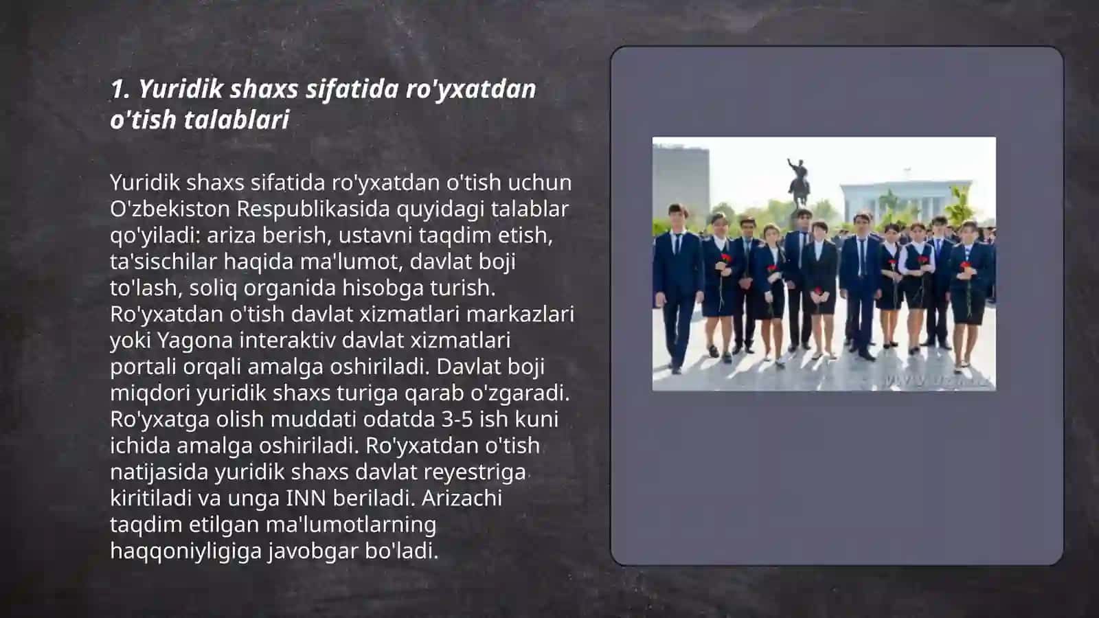 O’zbekistonda yangi korxonani tashkil etish asoslari 3