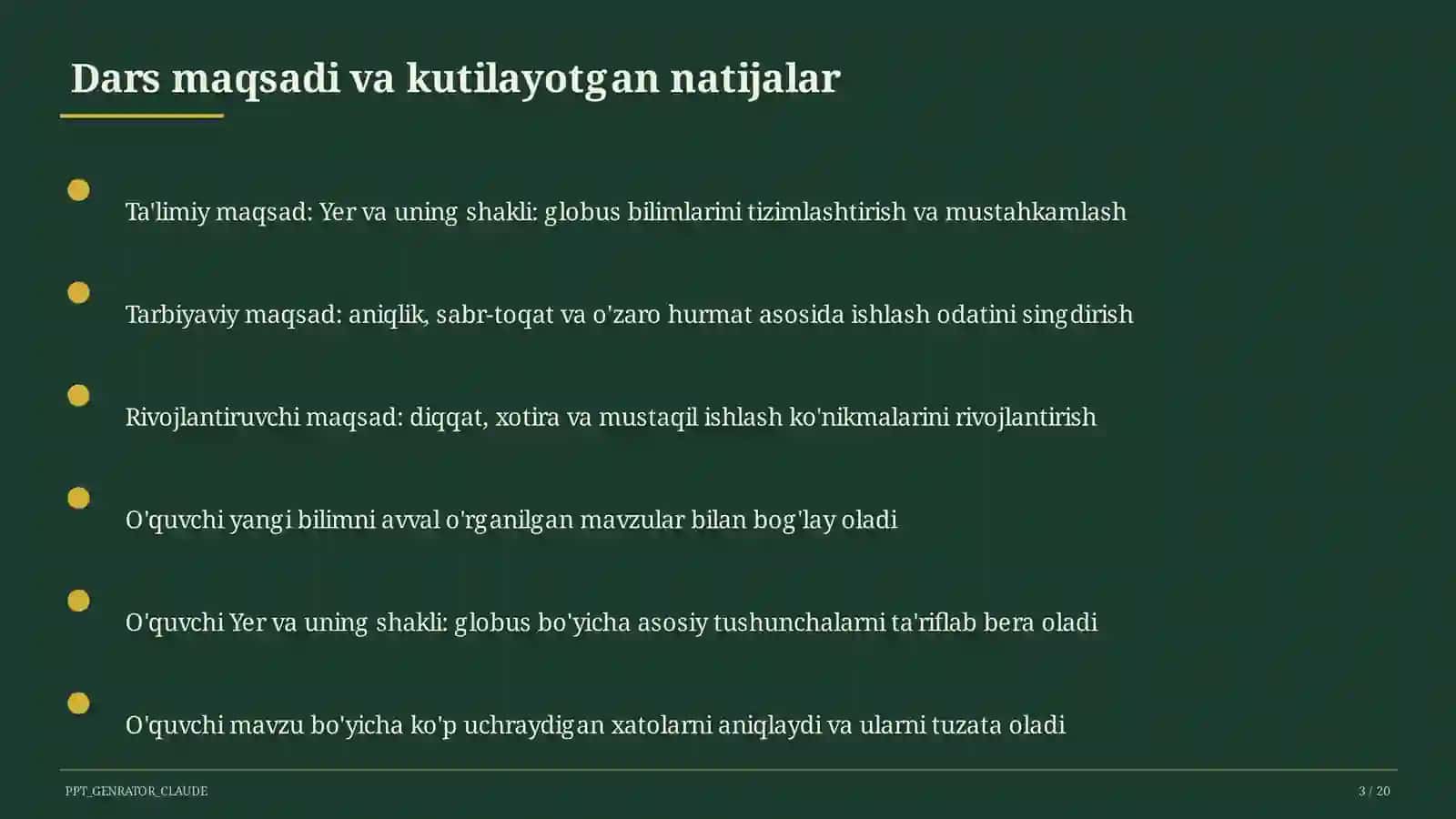 Yer va uning shakli: globus (3-sinf) 3