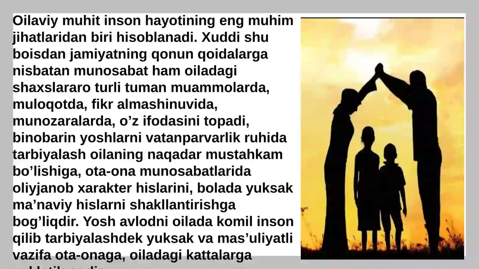 OILAVIY MUHIT VA OILAVIY MUNOSABATLARNING BOLA XULQIGA TA`SIRI 3